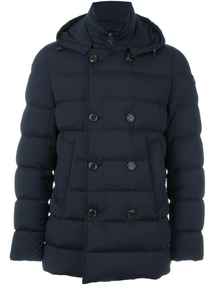 Moncler 'loirac' Padded Short Coat, Men's, Size: 6, Blue, Feather Down/polyamide/spandex/elastane/nylon