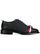 Thom Browne Wholecut Shoe With Red, White And Blue Leather Bow In