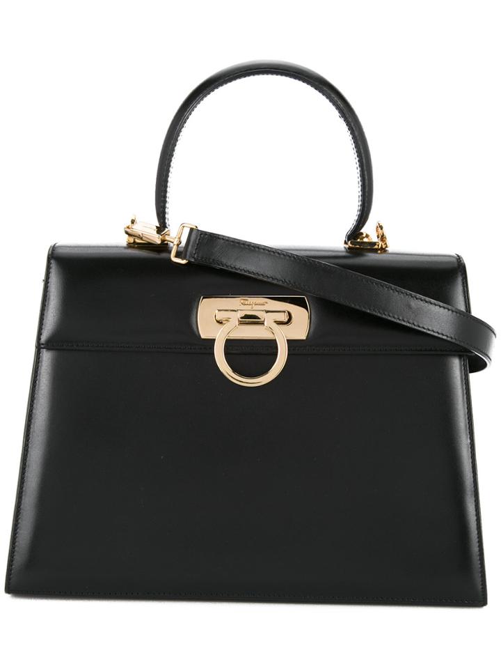 Salvatore Ferragamo Vintage Gancini Tote - Black