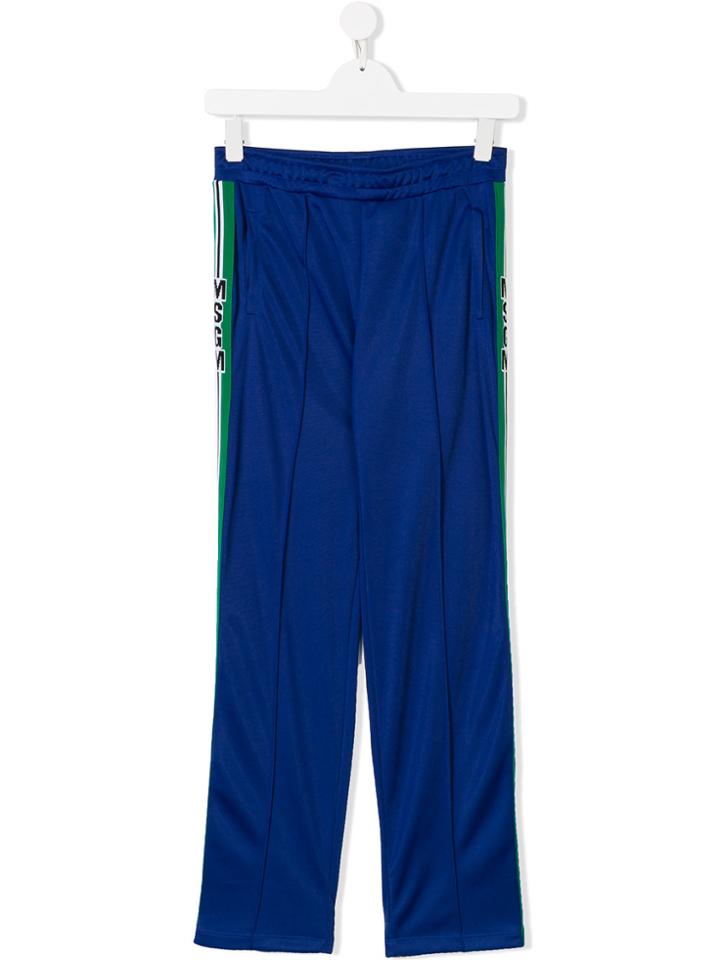 Msgm Kids Teen Side-striped Track Pants - Blue