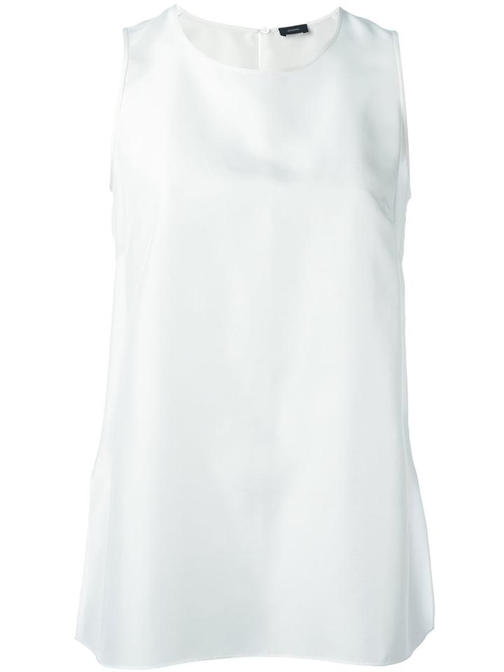 Joseph Round Neck Tank, Women's, Size: 42, White, Silk