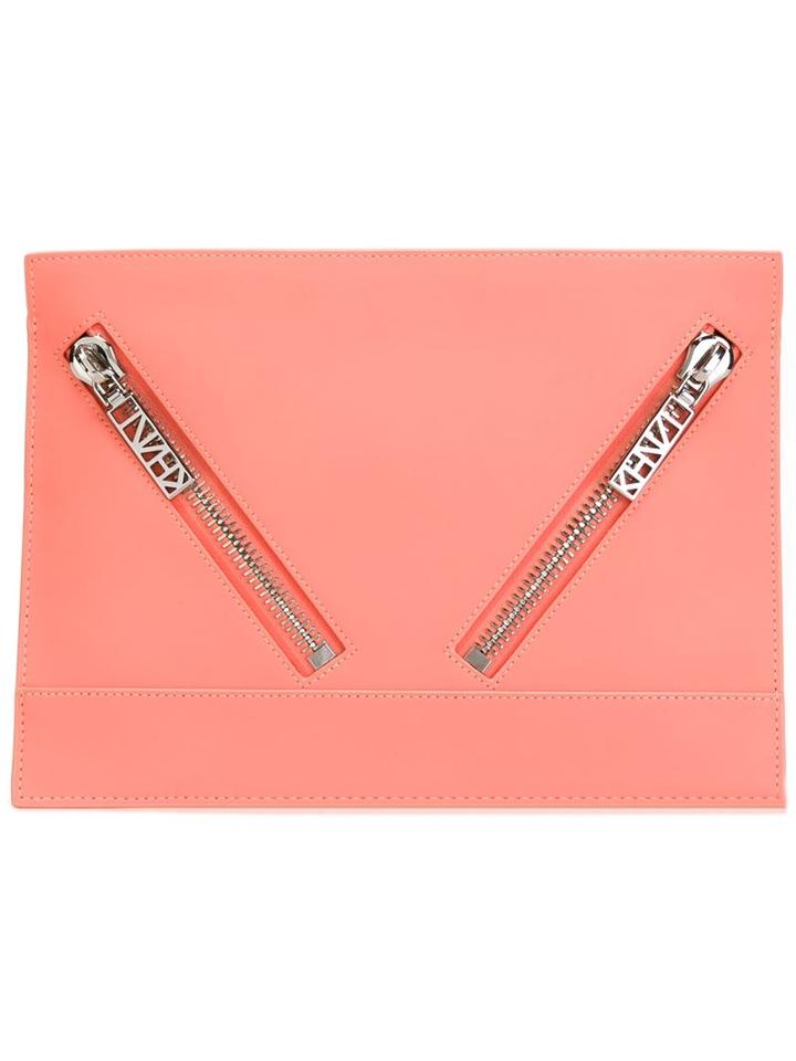 Kenzo Kalifornia Clutch, Women's, Pink/purple, Calf Leather