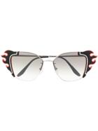 Prada Eyewear Flame Shaped Sunglasses - Black