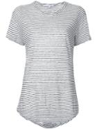 Venroy - Striped Semi-sheer T-shirt - Women - Linen/flax - S, White, Linen/flax