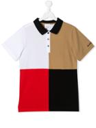 Burberry Kids Teen Colour-block Polo Shirt - Red