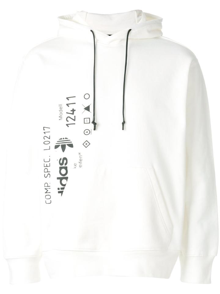 Adidas Originals By Alexander Wang Graphic Print Hoodie - White
