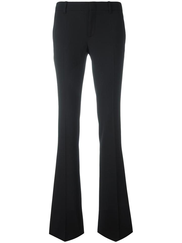 Gucci Skinny Fit Flared Trousers, Women's, Size: 46, Black, Polyester/viscose/wool/spandex/elastane