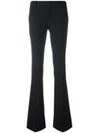 Gucci Skinny Fit Flared Trousers, Women's, Size: 46, Black, Polyester/viscose/wool/spandex/elastane