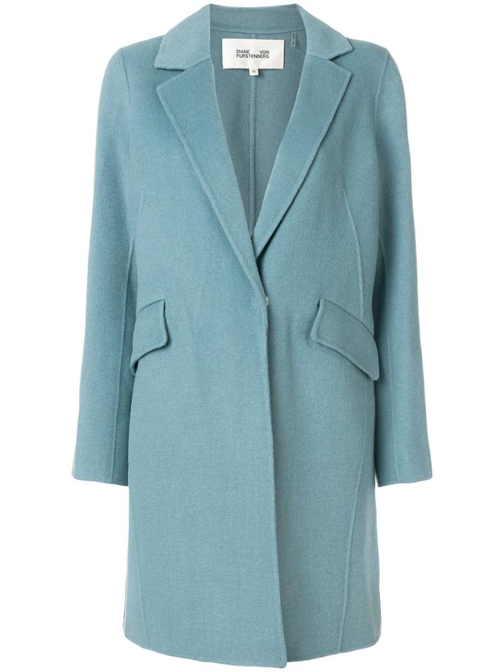 Dvf Diane Von Furstenberg Tailored Fitted Coat - Blue