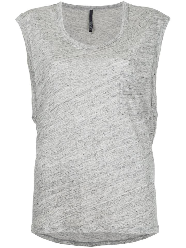 Nobody Denim Linen Tank Ashen - Grey
