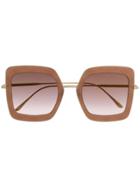 Bottega Veneta Eyewear Square Frame Sunglasses - Pink