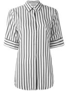 Studio Nicholson Striped Shortsleeved Shirt, Women's, Size: 0, Grey, Silk