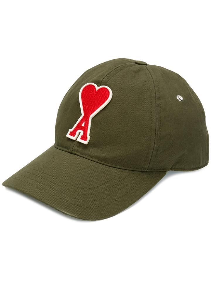Ami Alexandre Mattiussi Baseball Cap With Ami De Coeur Patch - Green