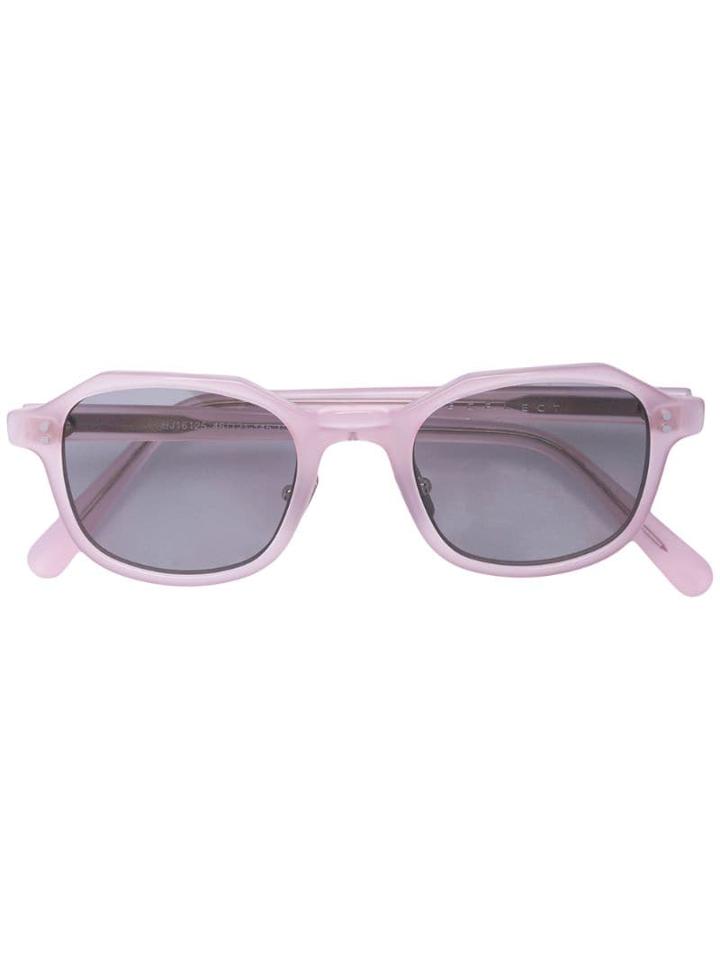 The Celect Jagged Round Frame Sunglasses - Pink