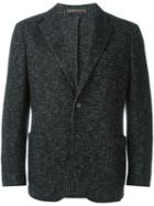 Eleventy Houndstooth Pattern Blazer, Men's, Size: 56, Grey, Cotton/acetate/wool/pbt Elite