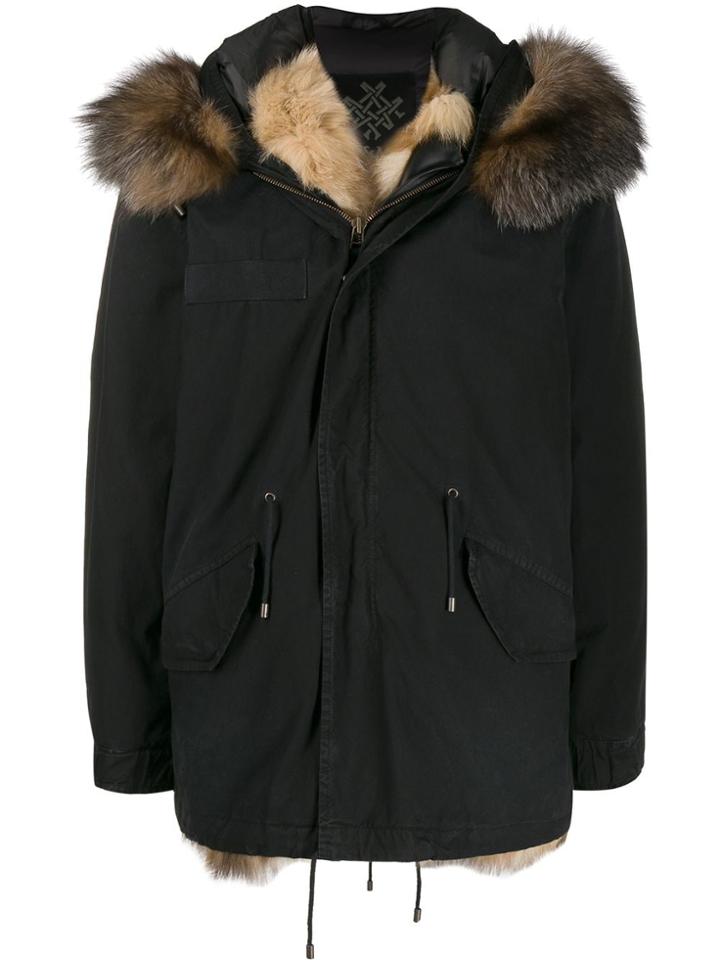 Mr & Mrs Italy Fur-trimmed Feather Down Coat - Black