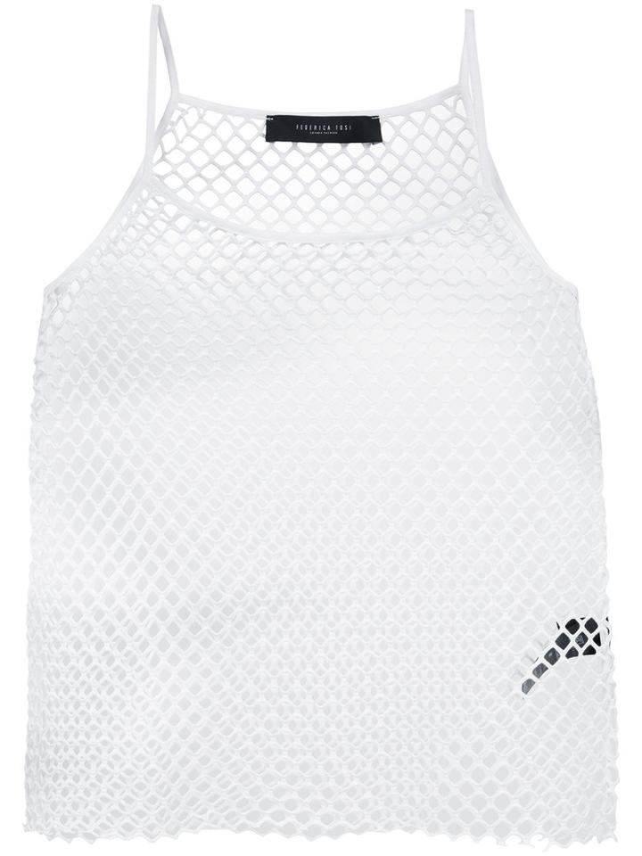 Federica Tosi - Mesh Tank Top - Women - Cotton/spandex/elastane - S, White, Cotton/spandex/elastane