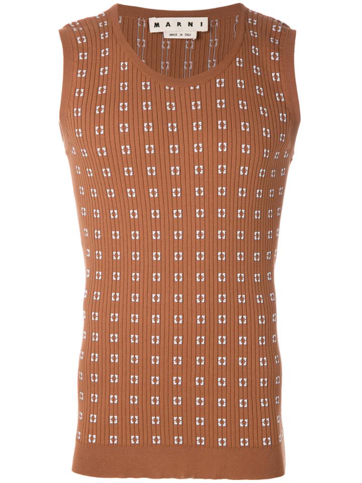 Marni Geometric Knitted Pullover - Brown