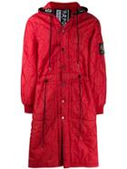 Raeburn Quilted Parka Coat - Red