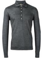 Massimo Alba Long-sleeve Polo Shirt, Men's, Size: Medium, Grey, Wool