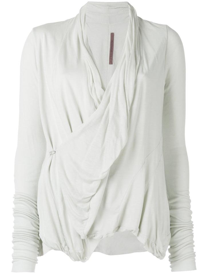 Rick Owens Lilies - Crossed Fastening Cardigan - Women - Cotton/polyamide/viscose - 42, Grey, Cotton/polyamide/viscose