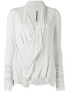 Rick Owens Lilies - Crossed Fastening Cardigan - Women - Cotton/polyamide/viscose - 42, Grey, Cotton/polyamide/viscose