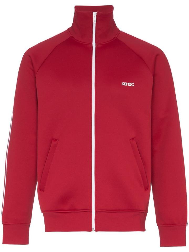 Kenzo Logo Printed Cotton-blend Track Jacket - Red