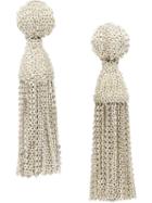 Oscar De La Renta Tassel Chain Earrings, Women's, Metallic