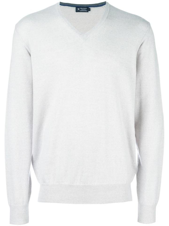 Hackett Elbow Patch Jumper, Men's, Size: Large, Grey, Silk/cashmere/merino
