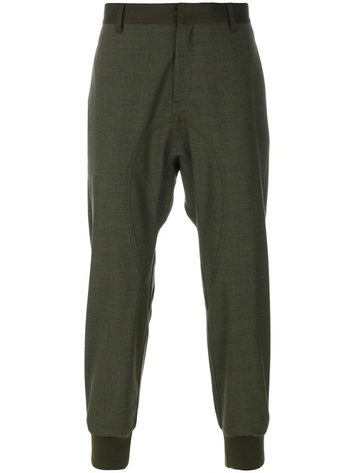 Neil Barrett Gathered Ankle Trousers - Green