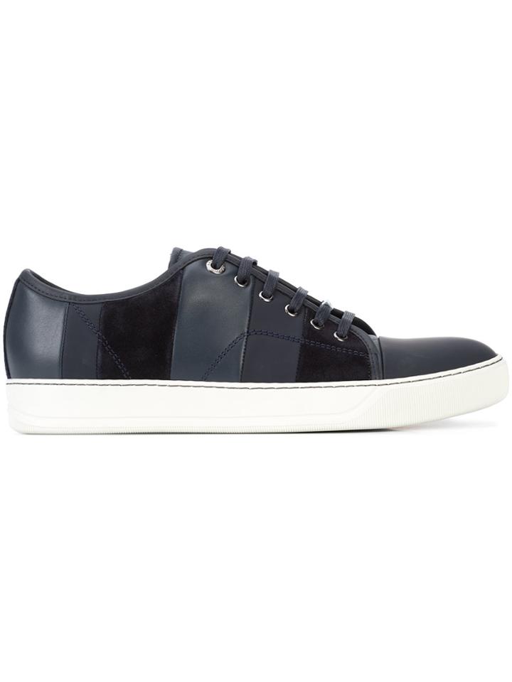 Lanvin Striped Toe-capped Sneakers - Black