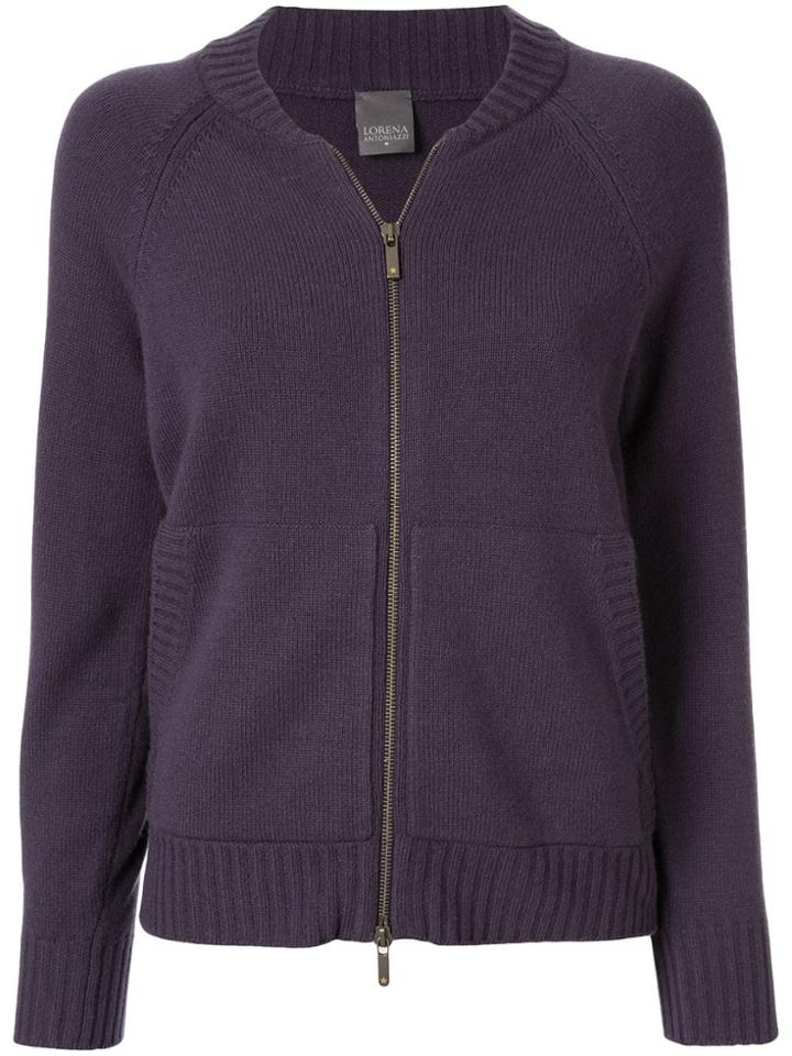 Lorena Antoniazzi Star Patch Zip-up Cardigan - Purple