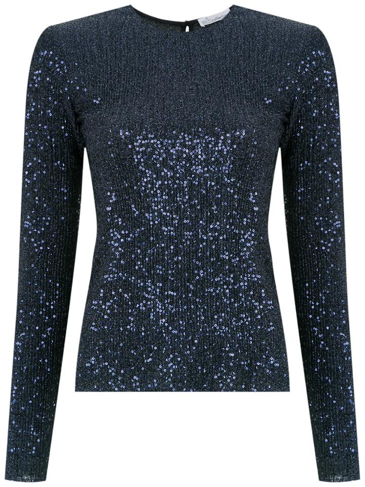 Nk Sequinned Knit Blouse - Blue