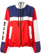 Msgm Hooded Zipped Jacket, Size: 40, Red, Polyamide/polyester