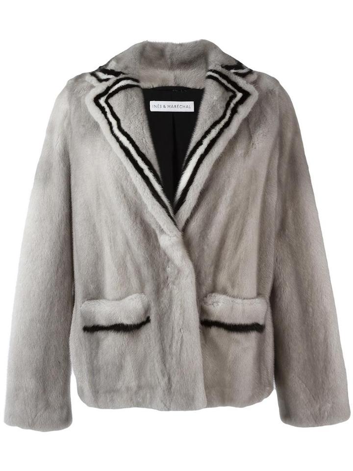 Inès & Maréchal Fur 'attitude' Jacket, Women's, Size: 40, Grey, Silk/mink Fur/acetate