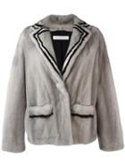 Inès & Maréchal Fur 'attitude' Jacket, Women's, Size: 40, Grey, Silk/mink Fur/acetate