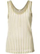 Adam Lippes Stripe Knit Tank Top, Women's, Size: Medium, Grey, Cotton