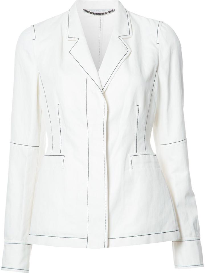 Stella Mccartney Topstitch Blazer - White