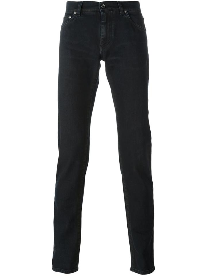 Dolce & Gabbana Skinny Jeans, Men's, Size: 48, Black, Cotton/spandex/elastane