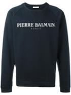 Pierre Balmain Logo Print Sweatshirt, Men's, Size: 50, Blue, Cotton