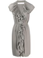 Lanvin Pre-owned Ruffled Cocktail Dress - Grey