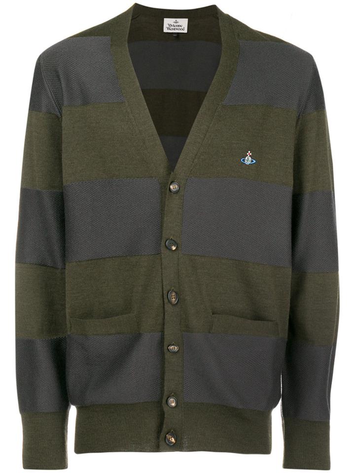 Vivienne Westwood Striped Logo Cardigan - Green