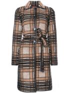 Missoni Checked Belted Coat - Brown