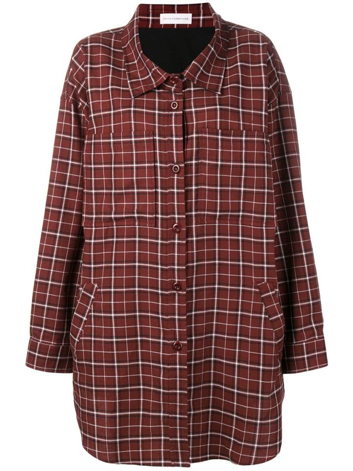Faith Connexion Oversized Plaid Shirt - Red