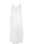 Equipment - Striped V-neck Dress - Women - Silk/polyester - M, White, Silk/polyester