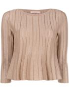Twin-set Paneled Flared Top - Nude & Neutrals