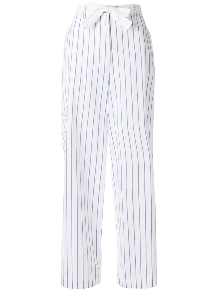 Hache Striped Trousers - White