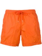Moncler - Logo Plaque Swimming Trunks - Men - Polyamide/polyester - S, Yellow/orange, Polyamide/polyester
