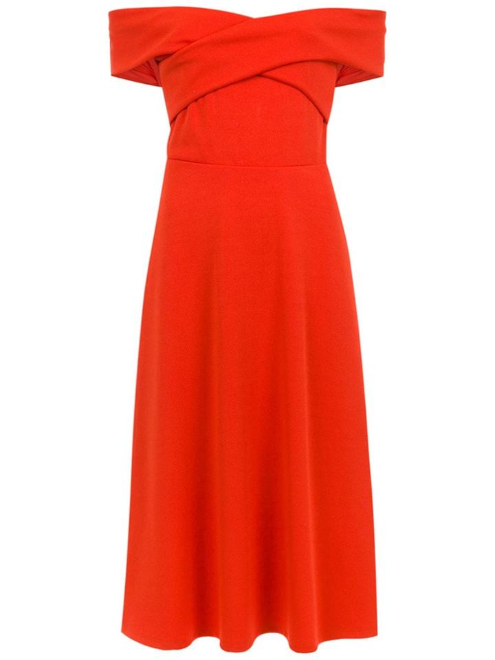 Tufi Duek Midi Off The Shoulder Dress - Red