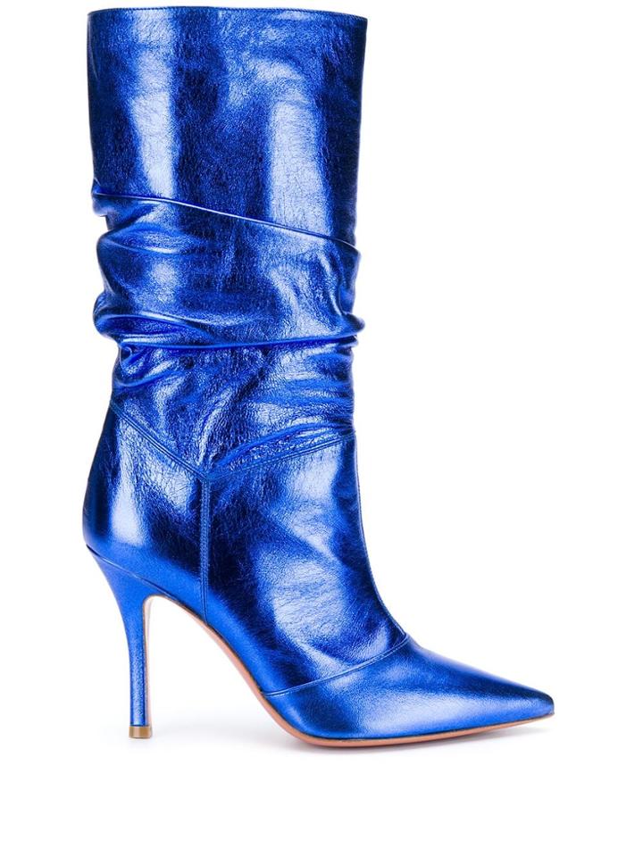 Amina Muaddi Ida Boots - Blue